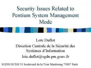 System management mode
