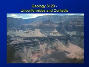 Geology 3120 Unconformities and Contacts 1 Outline The