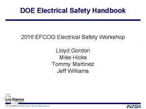 DOE Electrical Safety Handbook 2016 EFCOG Electrical Safety