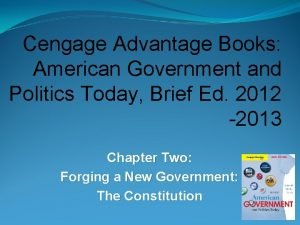 Cengage Advantage Books American Government and Politics Today