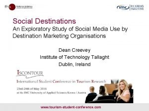 Social Destinations An Exploratory Study of Social Media