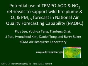 Potential use of TEMPO AOD NO 2 retrievals