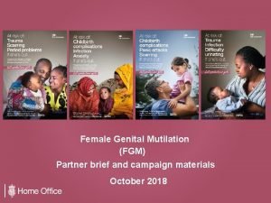 Female Genital Mutilation FGM Partner brief and campaign