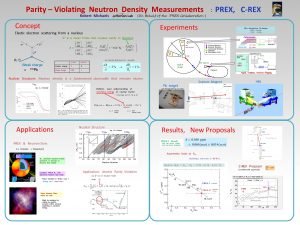 Parity Violating Neutron Density Measurements Robert Michaels On