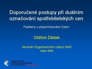 Doporuen postupy pi dulnm oznaovn spotebitelskch cen Postehy