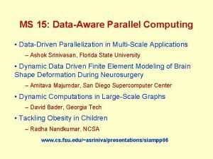 MS 15 DataAware Parallel Computing DataDriven Parallelization in
