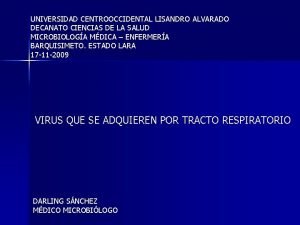 UNIVERSIDAD CENTROOCCIDENTAL LISANDRO ALVARADO DECANATO CIENCIAS DE LA