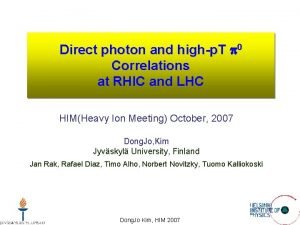 Direct photon and highp T 0 Correlations at