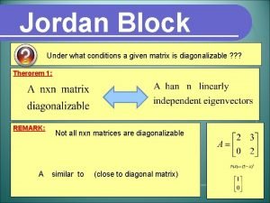 Jordan block matrix