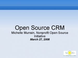 Open source nonprofit crm