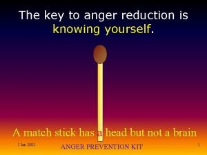 The key to anger reduction is knowing yourself