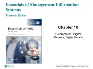 Essentials of Management Information Systems Thirteenth Edition Chapter