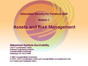 Information Security For Technical Staff Module 2 Assets