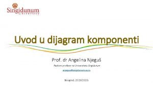 Uvod u dijagram komponenti Prof dr Angelina Njegu