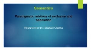 Incompatibility in semantics