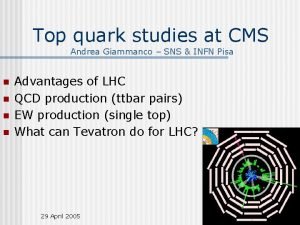 Top quark studies at CMS Andrea Giammanco SNS