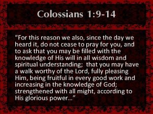 Colossians 1 9-14