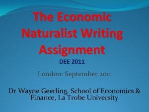 Economic naturalist writing assignment