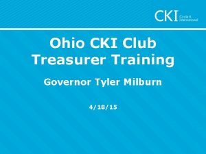 Ohio CKI Club Treasurer Training Governor Tyler Milburn