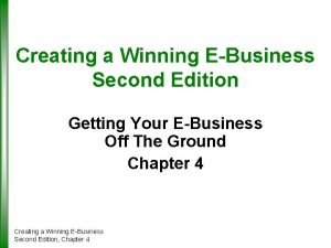Creating a Winning EBusiness Second Edition Getting Your