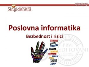 Poslovna informatika Prof dr Angelina Njegu Poslovna informatika