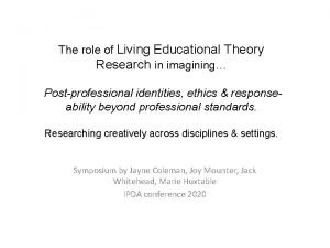 Living educational theory