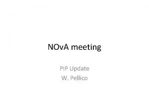 NOv A meeting PIP Update W Pellico PIP