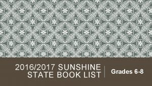 Sunshine state books 2016