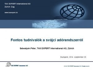 Tax expert international ag