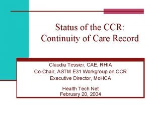 Continuity of care record