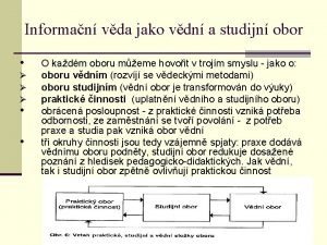 Informan vda jako vdn a studijn obor O