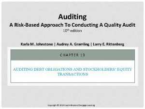 Auditing A RiskBased Approach To Conducting A Quality