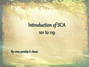 Sca 101