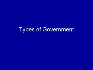Governmental systems