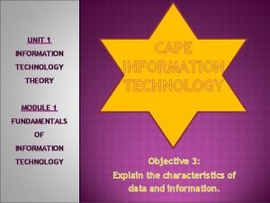 Characteristics of information