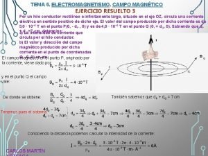 Por un hilo conductor rectilineo e infinitamente largo