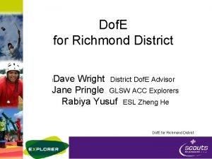 Dof E for Richmond District Dave Wright District