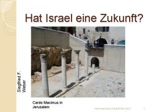 Siegfried F Weber Hat Israel eine Zukunft Cardo