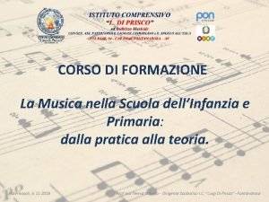 CORSO DI FORMAZIONE La Musica nella Scuola dellInfanzia