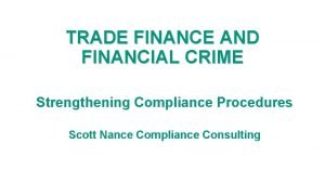 Finance compliance procedures