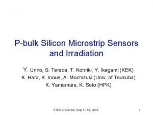 Pbulk Silicon Microstrip Sensors and Irradiation Y Unno