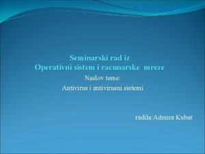 Sta je operativni sistem