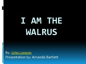 Lyric i am the walrus
