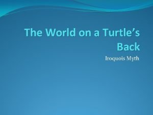 The world on the turtle's back to support social customs