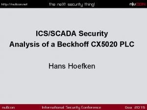 ICSSCADA Security Analysis of a Beckhoff CX 5020