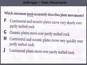 Bellringer Plate Movements Bellringer Earthquakes Bellringer Plate Movements