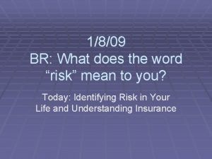 What does the word risk mean