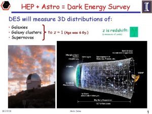HEP Astro Dark Energy Survey DES will measure