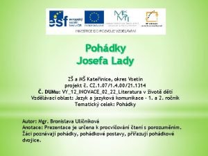 Pohdky Josefa Lady Z a M Kateinice okres