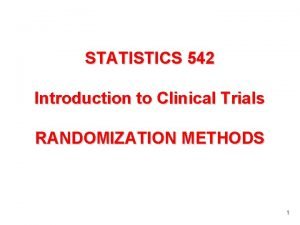 Stratified randomization